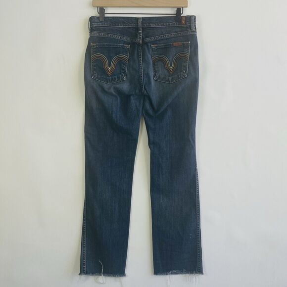 Seven For All Mankind 7FAMK Kate Rainbow Point Straight Leg Jeans Womens 30 - Picture 5 of 11